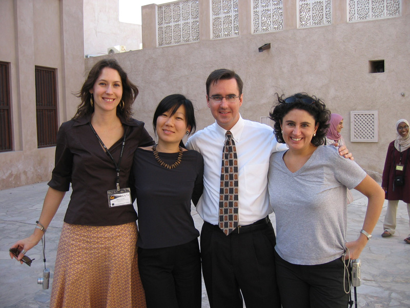 Erica Leak, 2004 conference coordinator, with Stephanie Chou, Mark Gillem and Maria Moreno