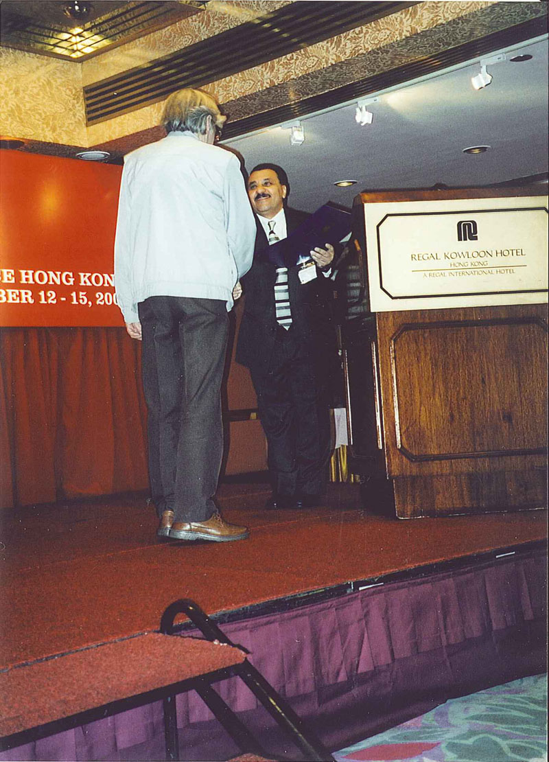 Paul Oliver receiving IASTE Lifetime Achievement Award
